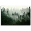 Leinwandbild Wald im Nebel 90x60 Feeby Grün bild für die Produktbild-Vorschau 3