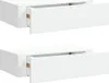 Two white wall-mounted shelves with drawers are shown against a white background. Produktbild-Vorschau