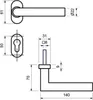 Technical drawing with dimensions of a door handle set. Produktbild-Vorschau