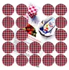 20er Set Deckel To 66 rot kariert passend für 125ml Gläser Produktbild-Vorschau 1