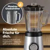 A close-up of a blender with marketing text and graphics. Produktbild-Vorschau