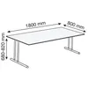 kerkmann Schreibtisch ARTLINE (B)1.800 mm weiß Produktbild-Vorschau 7
