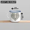 Trendation - Skelet Emaille Tasse Herz Geschenk Totenkopf Produktbild-Vorschau 3