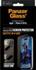 The image shows the packaging of a screen protector for an iPhone, with an illustration of the installation process and a lifestyle shot of the phone with the screen protector applied. Produktbild-Vorschau