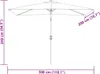 Slunečník 200 x 300 cm pískově bílý obdélníkový Náhled obrázku produktu 7