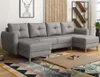 Easy4You Hellgrau Ecksofa Manstad in U-Form 305x95x145 cm Produktbild-Vorschau 1