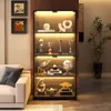 BROTTAR Schwarz Glasvitrine mit LED Beleuchtung 4 Ebenen Produktbild-Vorschau 10