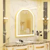 A luxurious bathroom vanity with a large arched LED mirror. Náhled obrázku produktu
