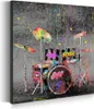 Schlagzeug im Graffiti Design Leinwandbild Wandbild Produktbild-Vorschau 1