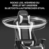 A gaming chair with integrated Bluetooth speakers, highlighted by swirling white light effects. Náhled obrázku produktu