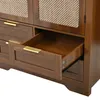 Close-up view of an open drawer in a wooden cabinet. Anteprima dell’immagine prodotto