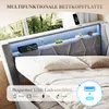 LVHOM Bekleden bed 140x200 cm, hoekbed van fluweel, bed met Productafbeelding-voorbeeld 5