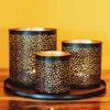 Orientalisches rundes Tablett Schale aus Metall Monaco 25cm Produktbild-Vorschau 10