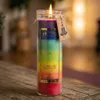 Chakra-kaars: Universele kracht – een regenboogkaars die de Productafbeelding-voorbeeld 4