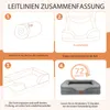 A four-panel infographic showing how to set up a dog bed. Produktbild-Vorschau