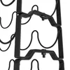 A close-up view of a black metal wine rack, showing the connection points between sections. Náhled obrázku produktu