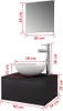 A bathroom vanity set with a mirror and faucet, with dimensions indicated. Anteprima dell’immagine prodotto