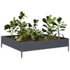vidaXL Letto rialzato antracite 100x100x26 cm in acciaio Anteprima dell’immagine prodotto 3
