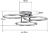A diagram showing the dimensions of a modern LED ceiling light with multiple rings. Podgląd zdjęcia produktu