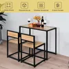 COSTWAY 3 pcs. Bar de cuisine Table haute avec 2 chaises de Voir les images du produit 7