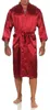 Herren Morgenmantel Robe Bathrobe Bademantel Satin, Rot XXL Produktbild-Vorschau 1