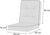 A diagram of a cushion with dimensions indicated. Podgląd zdjęcia produktu