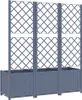 vidaXL Pflanzkübel mit Spalier Blaugrau 120x40x136 cm PP Produktbild-Vorschau 4