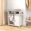 HOMCOM Meuble à repasser sur roulettes, table à repasser Voir les images du produit 2
