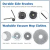 Collage of vacuum cleaner accessories, including side brushes and mop cloths. Produktbild-Vorschau