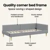vidaXL Rohový rám postele světle šedý 90 x 200 cm látka Náhled obrázku produktu 6