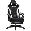 A black and white gaming chair with a headrest and lumbar support. Anteprima dell’immagine prodotto
