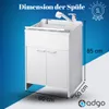 A white sink cabinet with dimensions indicated by lines and text. Voir les images du produit