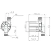 Technical drawing of a pump with dimensions. Náhled obrázku produktu