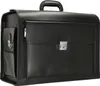 A black leather pilot case is shown against a white background. Produktbild-Vorschau