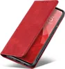 A red flip cover phone case is shown with the phone screen visible. Produktbild-Vorschau