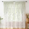 2 Stück Vorhänge Weiß Blatt Stickerei Voile Transparent Produktbild-Vorschau 8