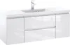Furni Badunterschrank 120 cm Weiß Hochglanz lackiert – Produktbild-Vorschau 1