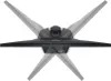 A top-down view of a black computer monitor stand with its arms extended outwards, showing its adjustable range. Produktbild-Vorschau