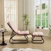 Fauteuil de jardin avec repose-pieds - Noir/rose - position Voir les images du produit 4
