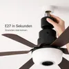 E27 Leise Ventilator φ52cm Deckenventilator mit Licht & Produktbild-Vorschau 4