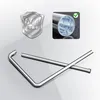 A product image featuring a shower arm and a shield logo indicating '304 Stainless Steel'. Podgląd zdjęcia produktu
