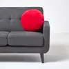 Sametový polštář HOMESCAPES, kulatý, 40 cm, červený Náhled obrázku produktu 4