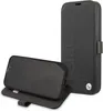 A black BMW branded flip phone case is shown with a phone inside, displayed on a white background. Anteprima dell’immagine prodotto