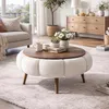 Couchtisch aus Holz "Papatya 60" - 60 x 60 x 44 cm - Weiß Produktbild-Vorschau 1