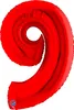 Riesenzahl Folienballon 40"/102cm | Rot Zahl: 9 Produktbild-Vorschau 1