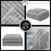 Coperta copriletto a righe poltrona letto grande grigio Anteprima dell’immagine prodotto 7