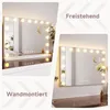A collage showing two different ways to use a vanity mirror with lights: freestanding and wall-mounted. Náhled obrázku produktu