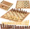 3-in-1 Holz Brettspiel Set – Schach, Dame und Backgammon – Produktbild-Vorschau 1