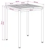 vidaXL Table de jardin, naturelle et noire, 60 x 60,5 x 75 Voir les images du produit 7