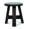 A dark brown wooden stool on a white background. Náhľad obrázku produktu